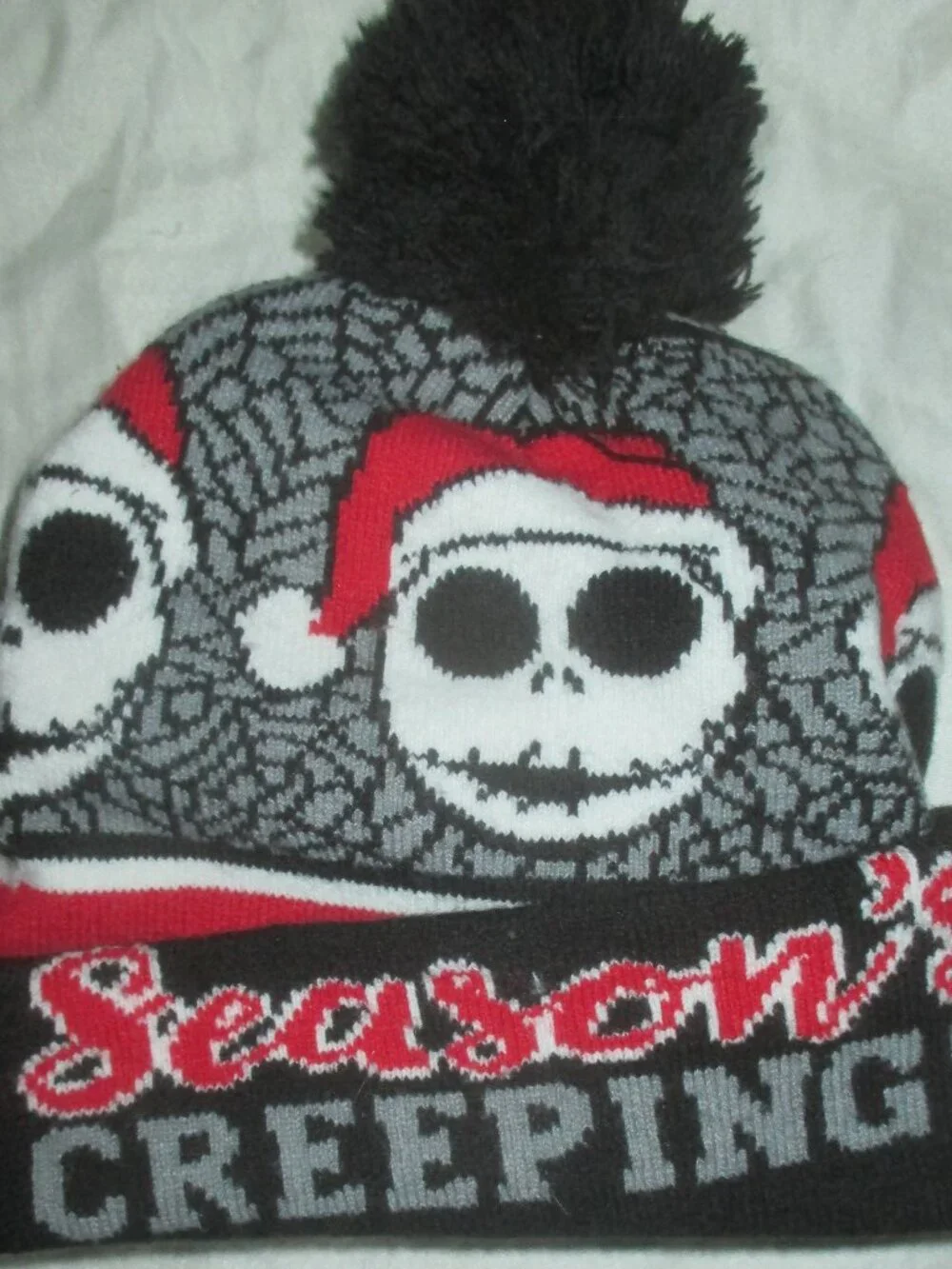 Nightmare Before Christmas Jack Skellington Season's Creepings Beanie Cap